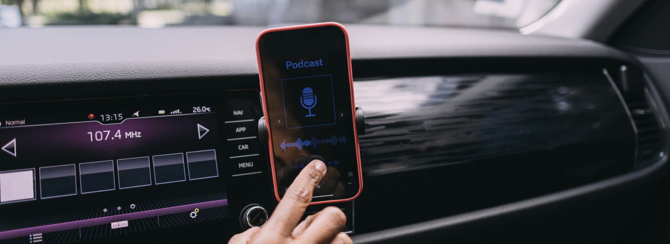 listening to podcast