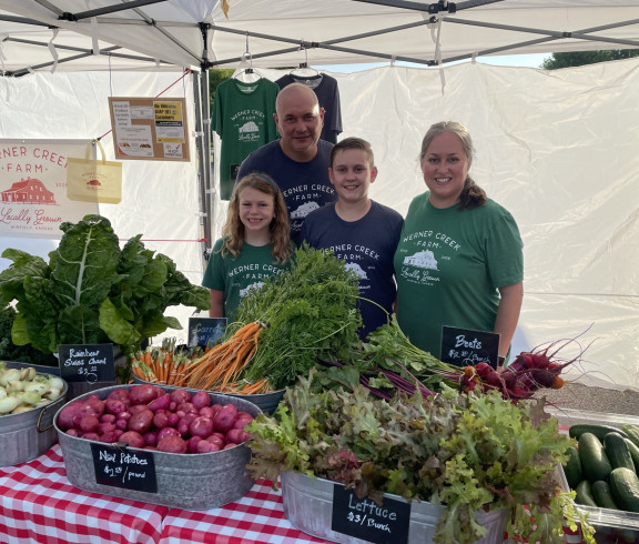 The Werner family at the Walnut Valley Farmers Market